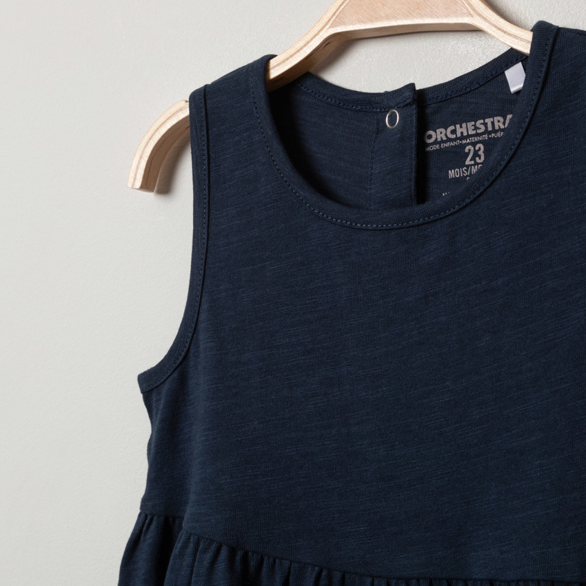 Lot de 3 robes sans manches pour bébé fille unies / imprimées 