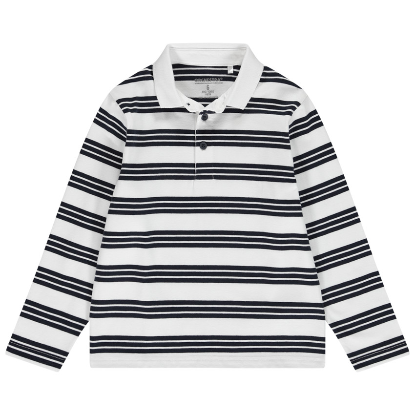Polo manches longues rayé pour garçon