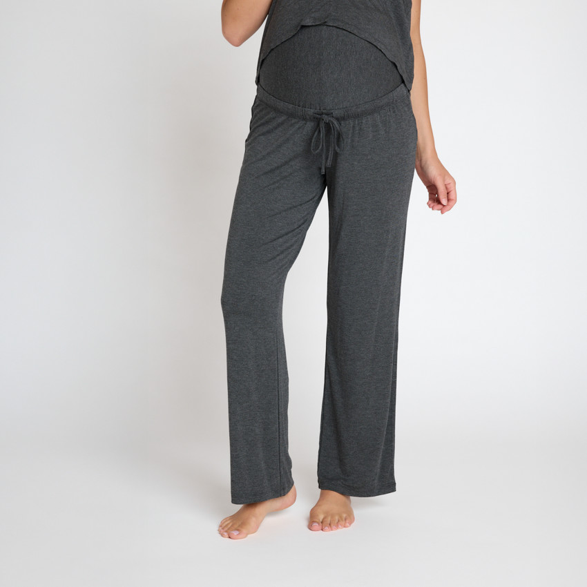 Set pyjama de grossesse en jersey uni brodé 