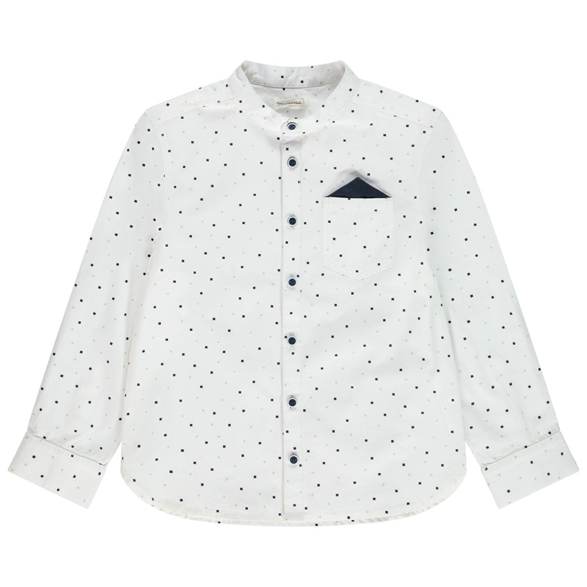 Chemise manches longues imprimée avec faux mouchoir pour garçon 