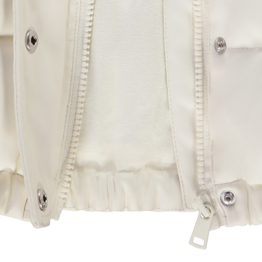 Doudoune sans manches en simili cuir pour fille 