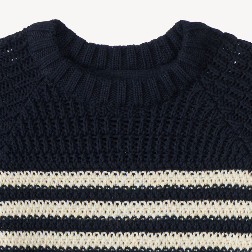 Pull tricot garçon à rayures 