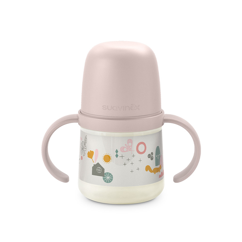 Biberon à anses First 150 ml 6M+ Walk in the park rose 