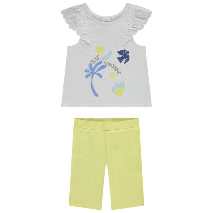 Ensemble 2 pièces avec débardeur fantaisie à broderie anglaise pour fille 
