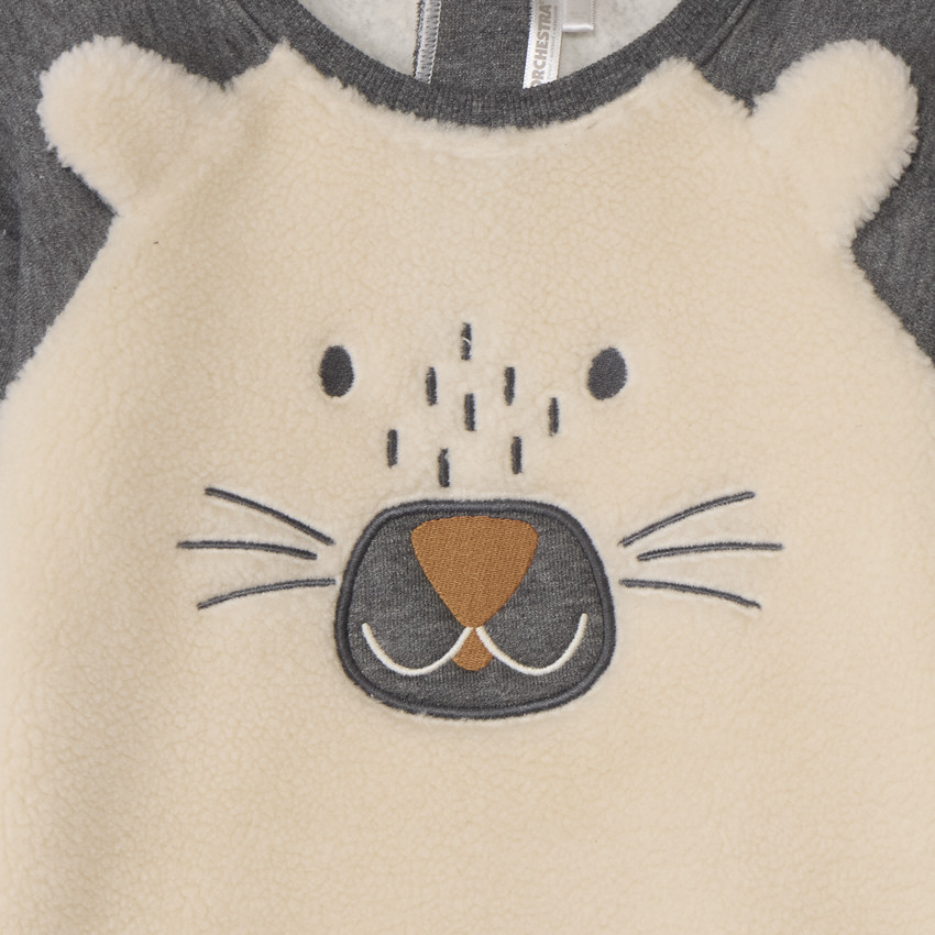 Sweat ludique bi-matière pour bébé garçon 