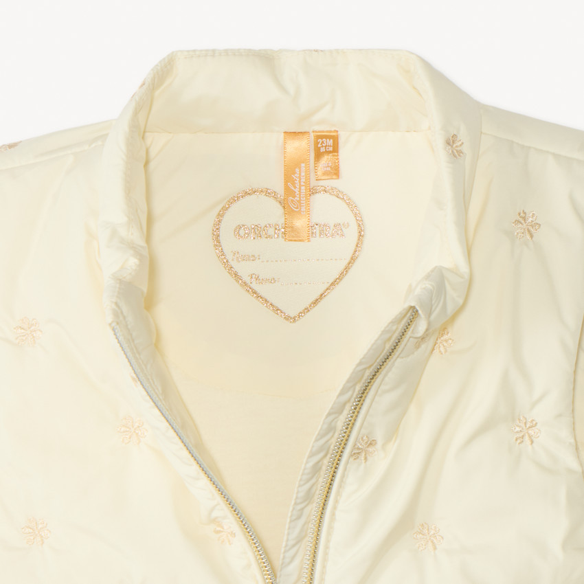 Doudoune sans manches à fleurs brodées pour bébé fille 