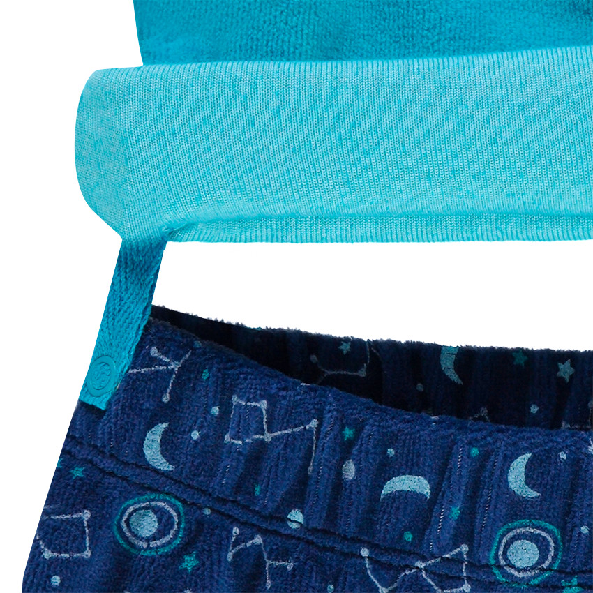 Pyjama en velours avec printe fantaisie et bas imprimé galaxie 