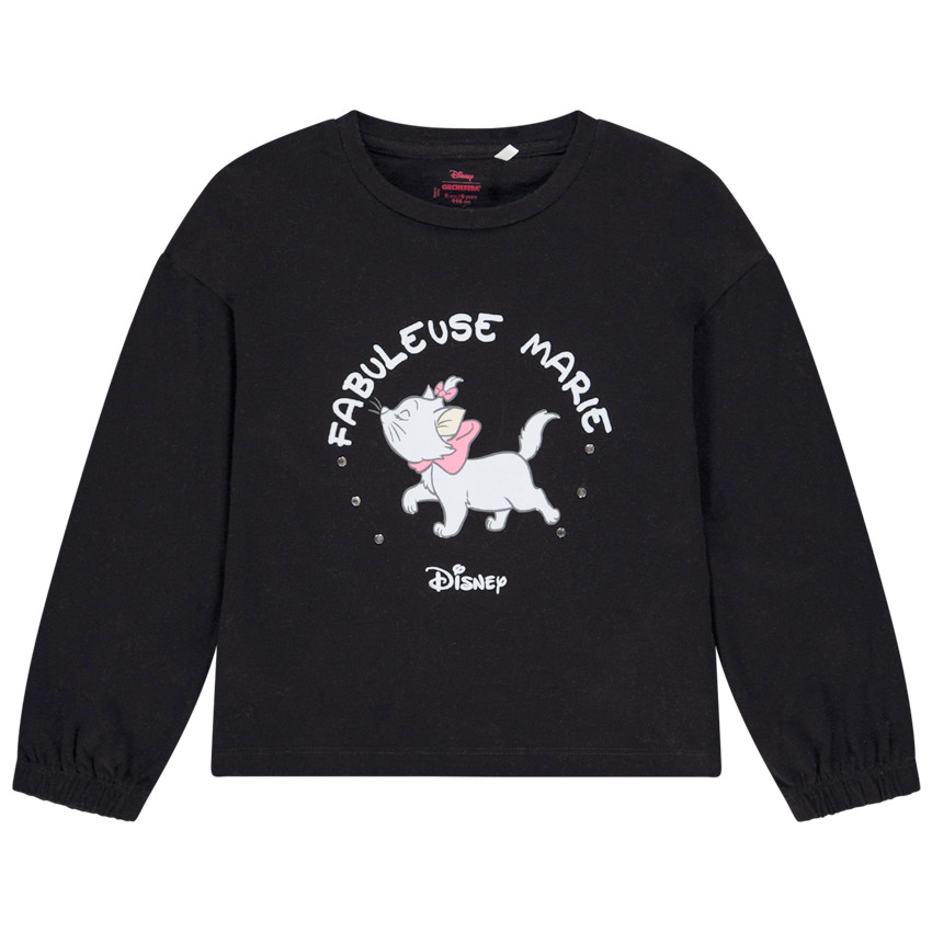 T-shirt manches longues en jersey avec print Marie Disney pour fille