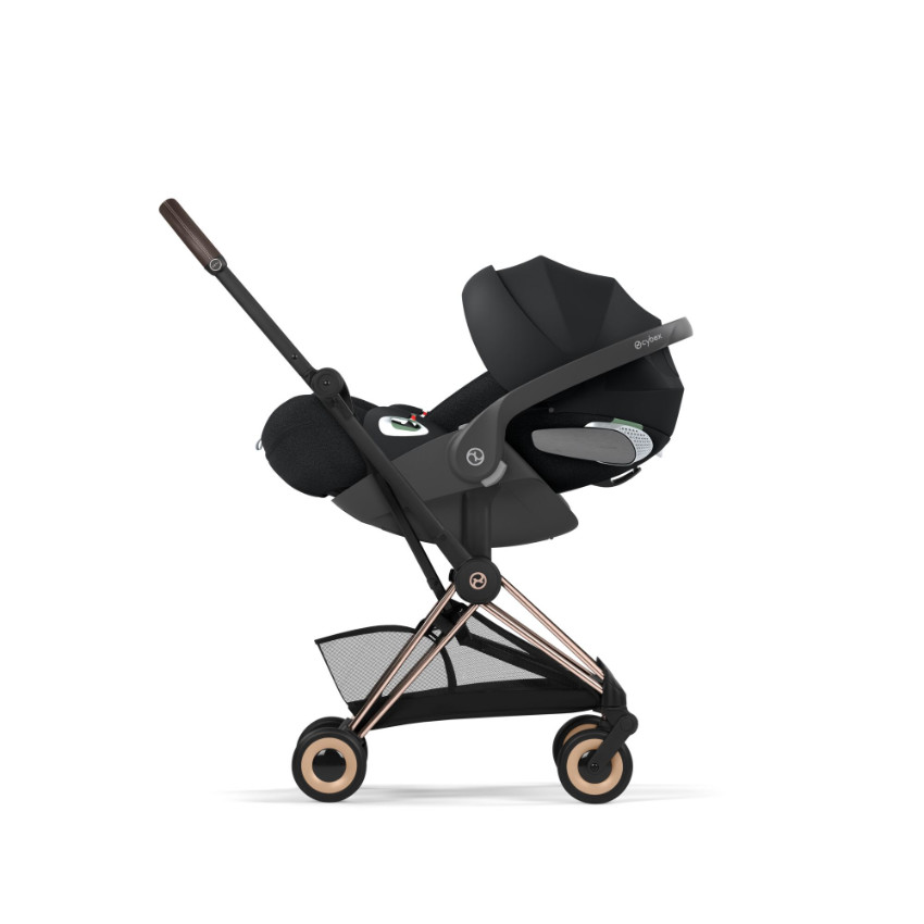 Poussette ultra-compacte Coya 2026 + Nacelle Lux - Rosegold / Sepia Black 