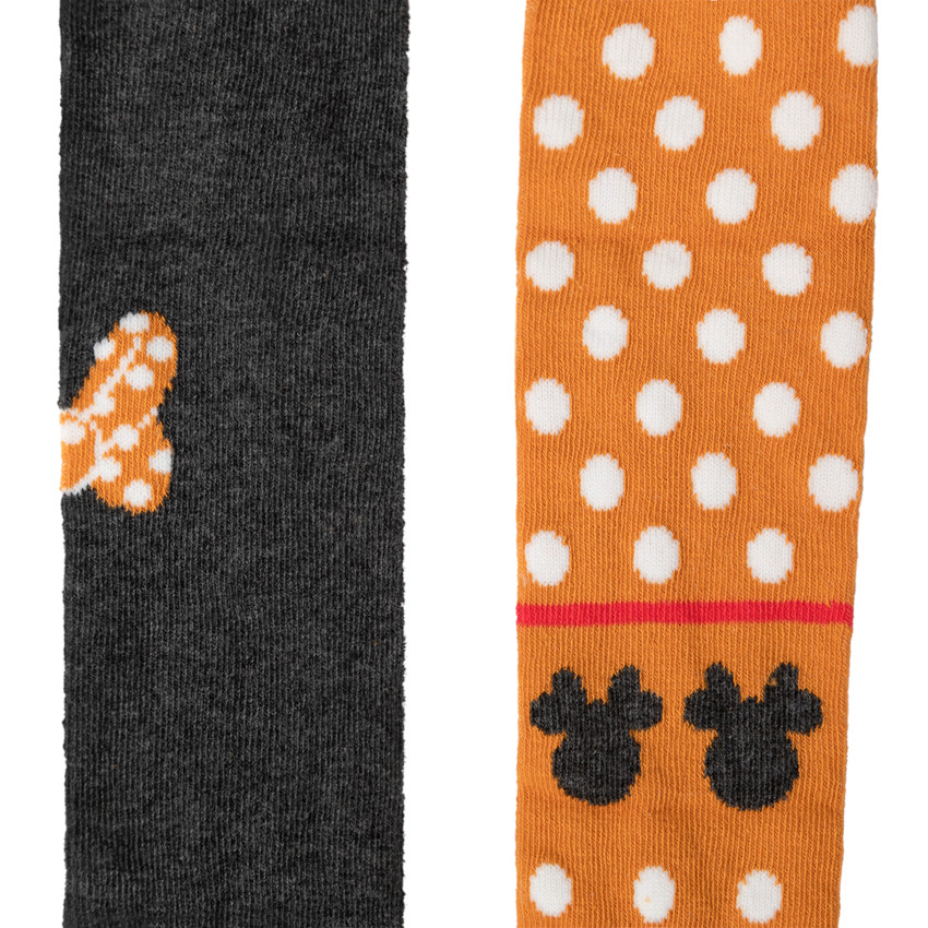 Lot de 2 collants épais à pois et noeud Minnie Disney 