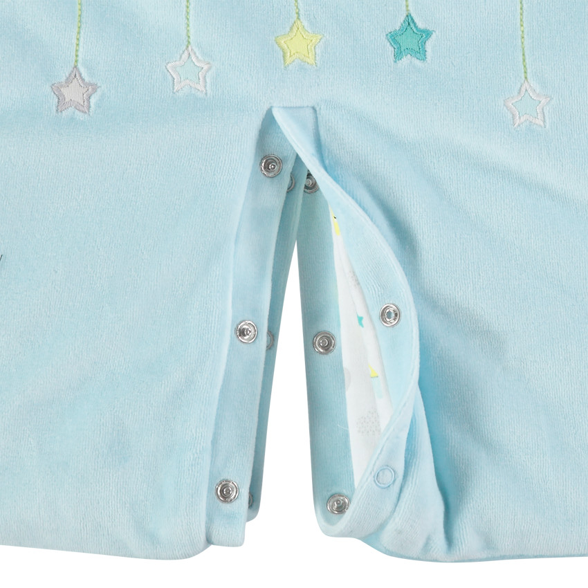 Combi-pilote en velours doublée jersey motif nuage 