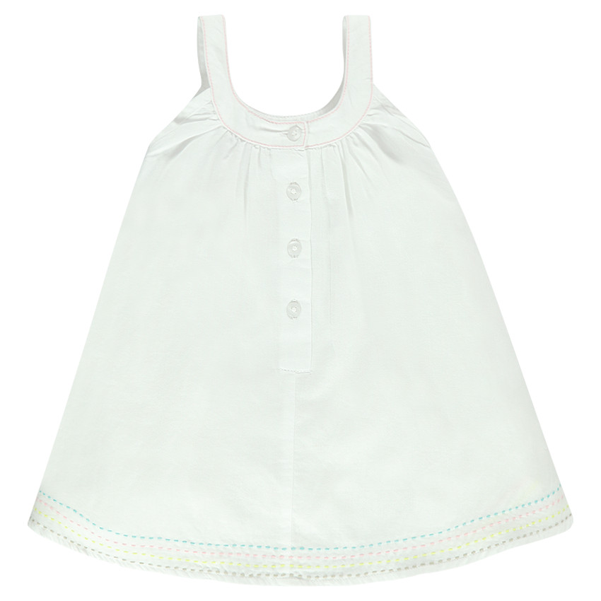 Tunique blanche satinée avec fleur en tulle 