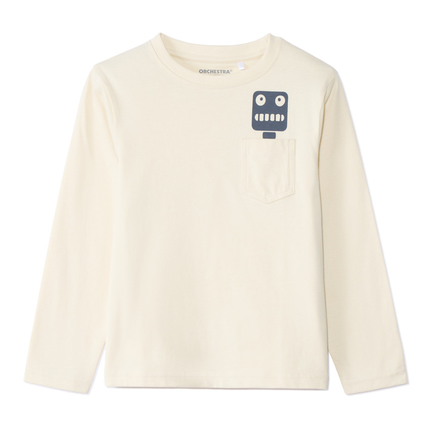 T-shirt manches longues à print ludique animal pour garçon 