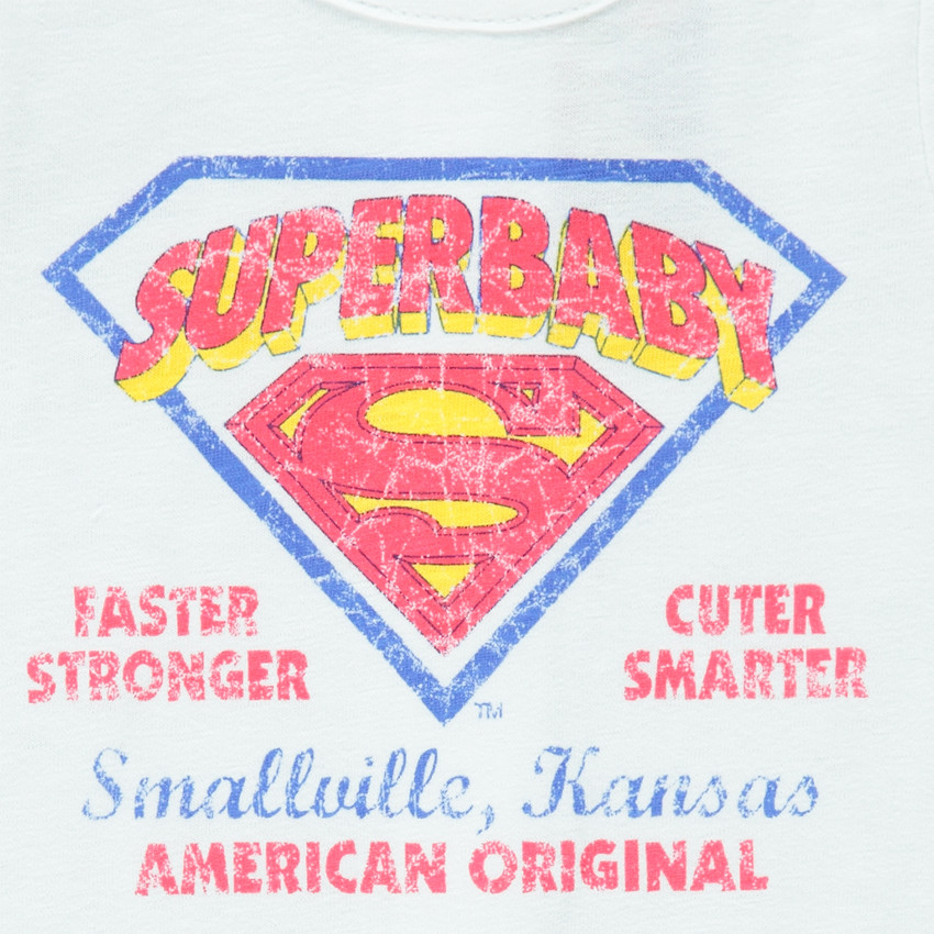 Ensemble tee-shirt printé et salopette short SUPERBABY 
