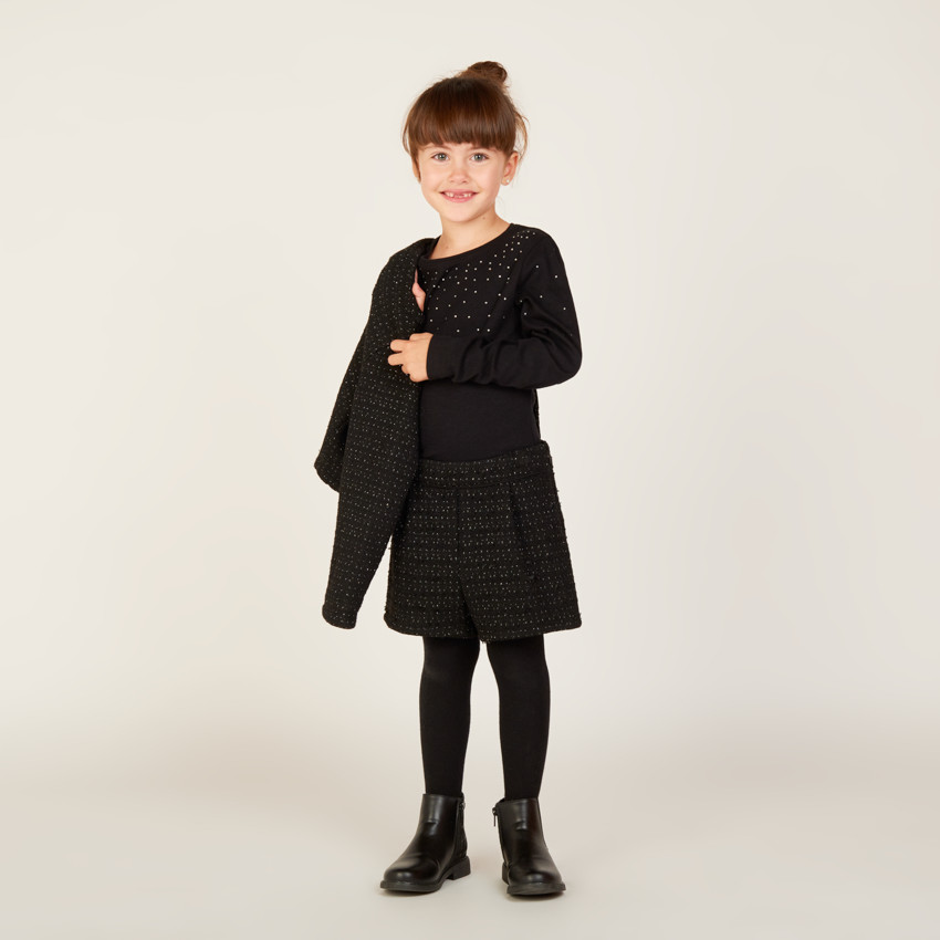 Short scintillant en maille fantaisie pour fille 