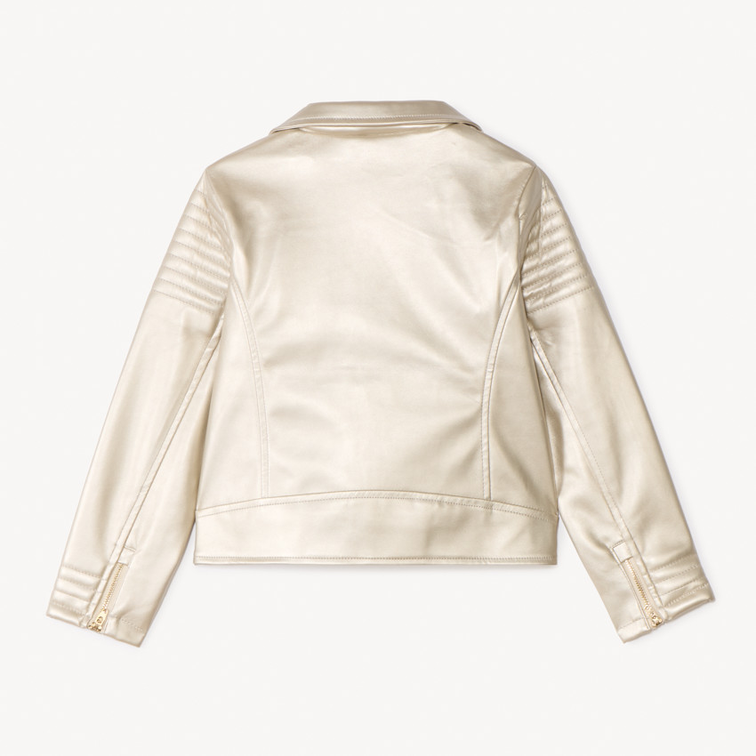 Perfecto esprit biker en simili cuir effet métallisé pour fille 