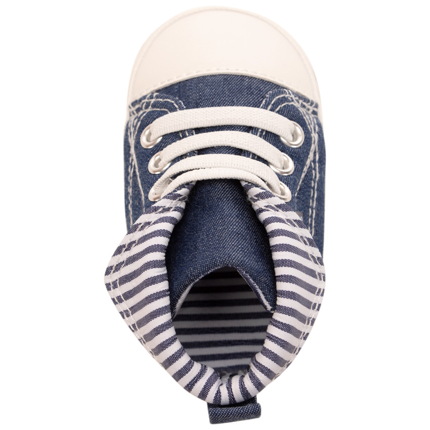 Baskets montantes souples effet jean pour bébé garçon 