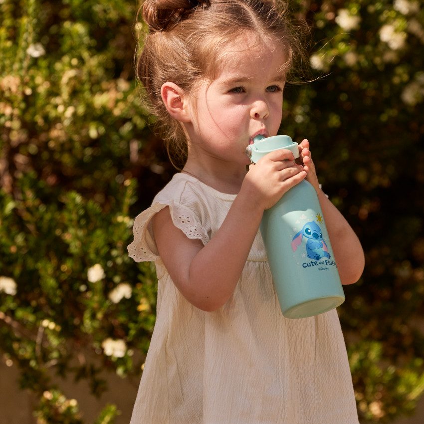 Gourde en inox avec paille 500ml Stitch Disney bleu 