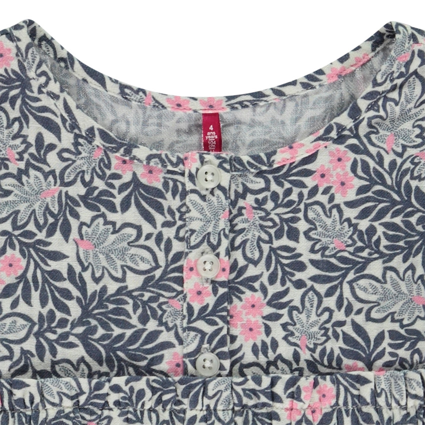 Tunique manches longues imprimé fleurs pour fille 