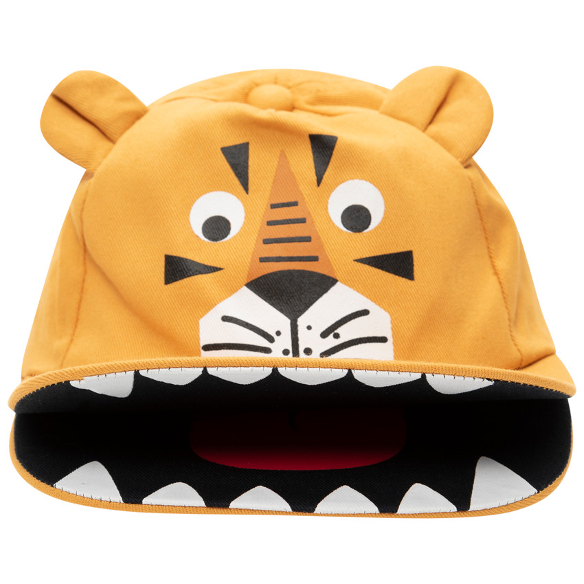 Casquette en twill motif tigre à visière ludique 