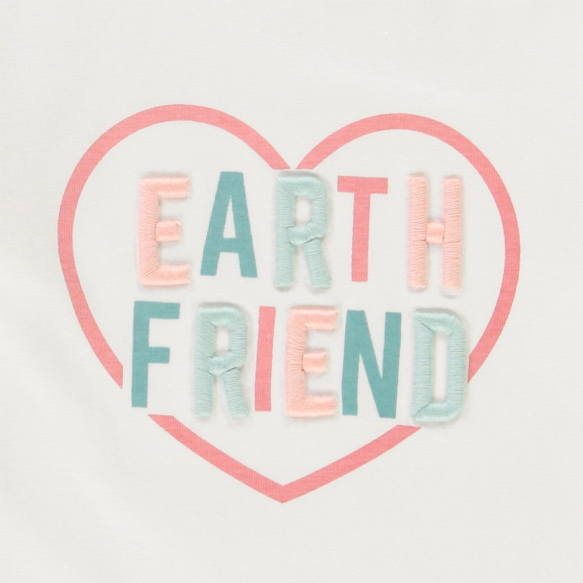 T-shirt manches longues en coton IC* print et lettres brodées pour fille Main T-shirt manches longues en coton IC* print et lettres brodées pour fille