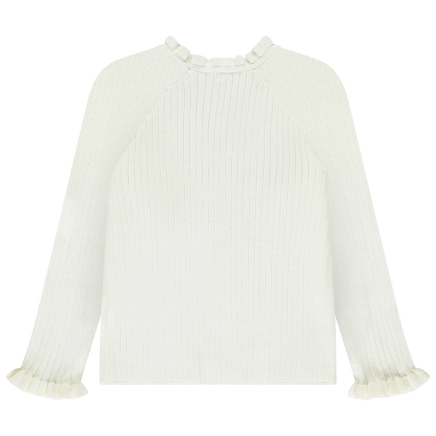 Pull chaussette en tricot côtelé avec jolis boutons pour fille 