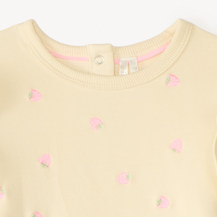 Sweat molleton oversize broderie fantaisie pour bébé fille 