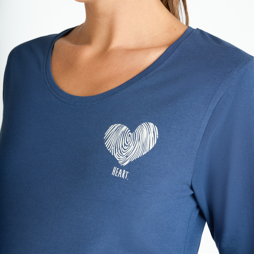 T-shirt manches longues de grossesse print cœur 