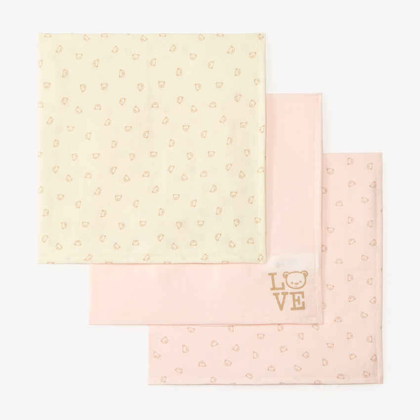 Lot 3 langes motifs ourson pour bébé fille 