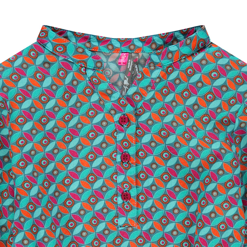 Tunique imprimée géométrique en voile viscose 