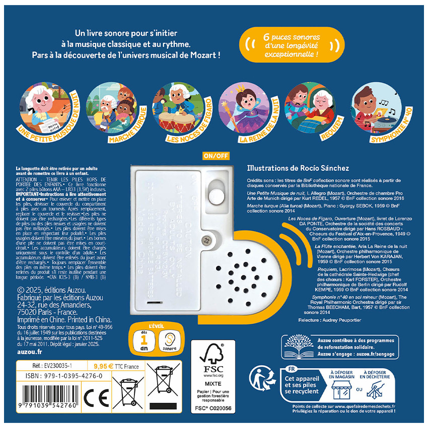 Livre sonore "Mozart" 1an+ 