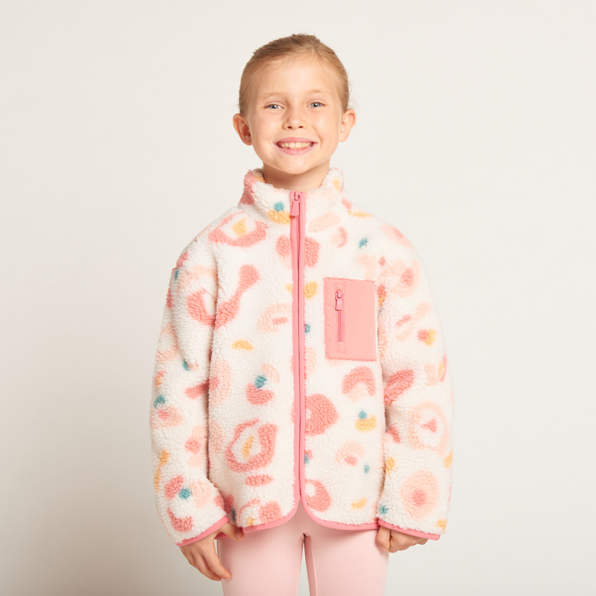 Veste en sherpa moutonnée fantaisie arty pour fille