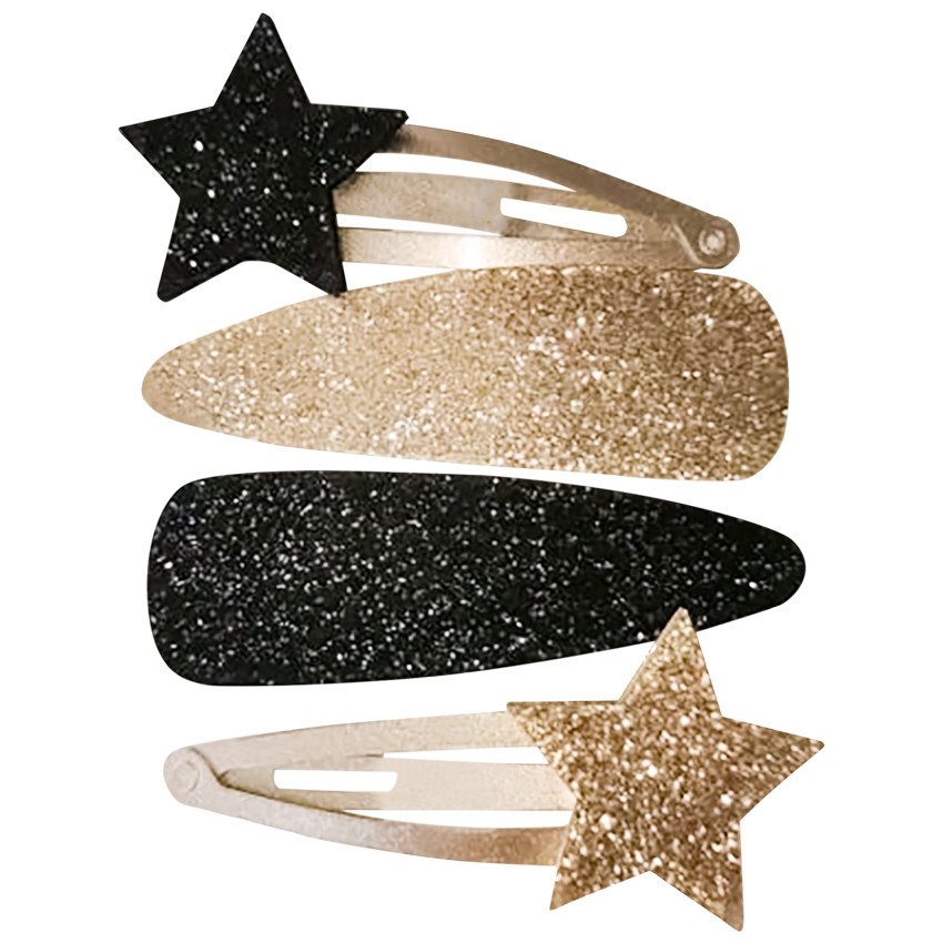 Lot de 4 barrettes fantaisie pailletées pour fille 