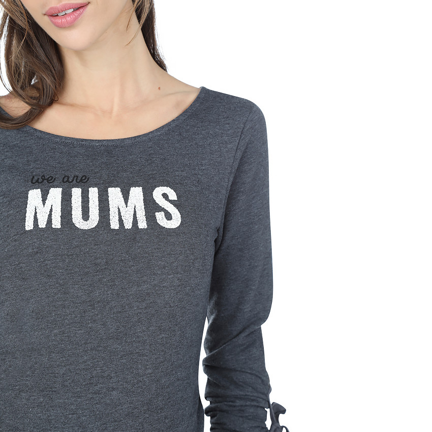 Robe de grossesse en maille chinée avec message 