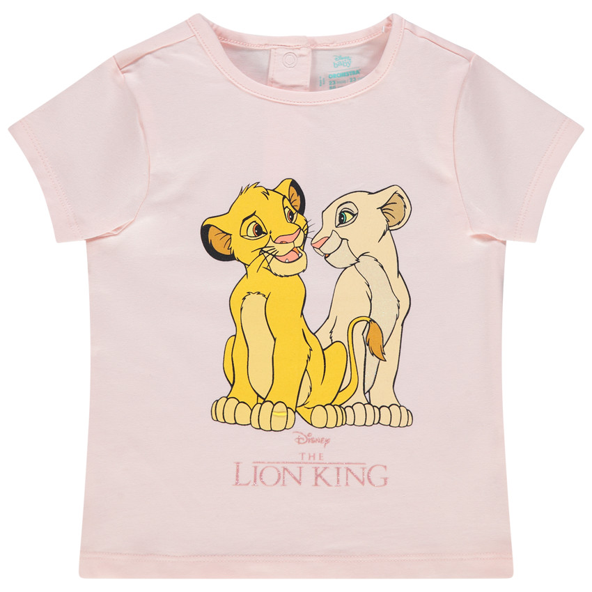 T-shirt manches courtes uni print Roi Lion Disney