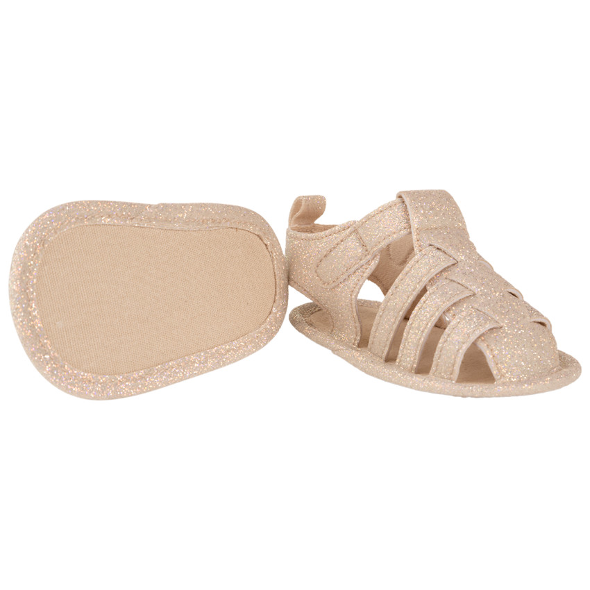 Sandales fermées et pailletées à scratch pour bébé fille 