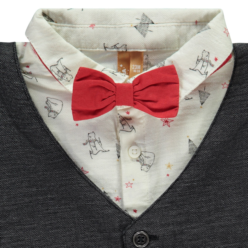 Ensemble de fête 4 pièces avec nœud papillon pour bébé garçon 