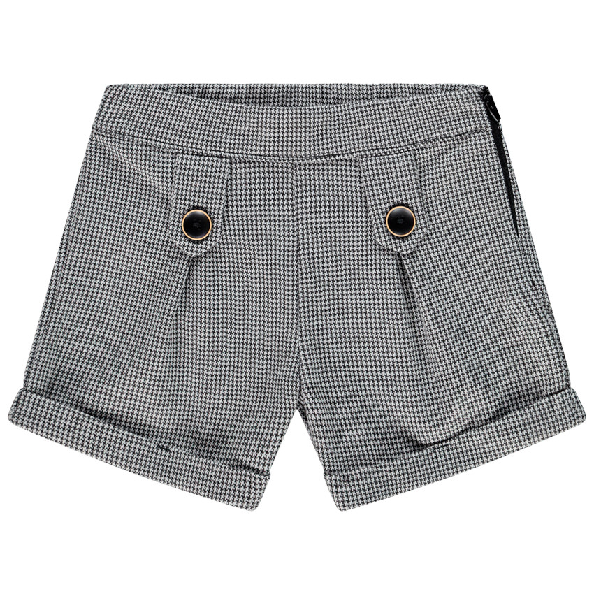 Short en maille pied de poule pour enfant fille 