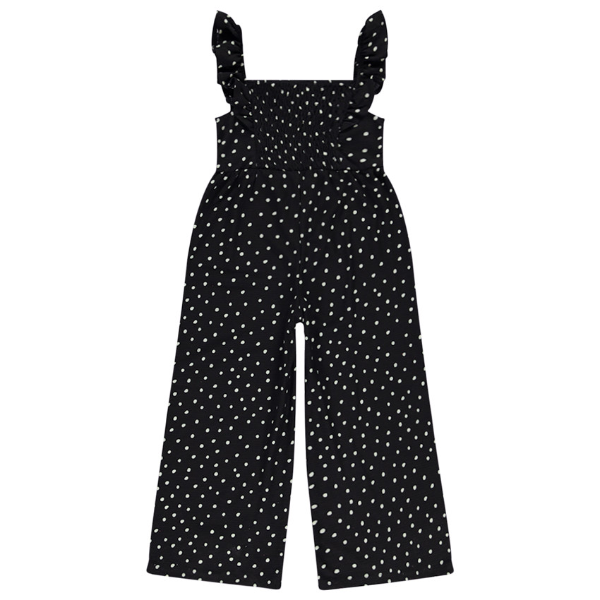 Combinaison longue effet froissé imprimé pois pour fille 