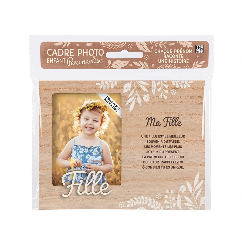 Cadre photo personnalisé 18,5 x 14,5 cm Fille