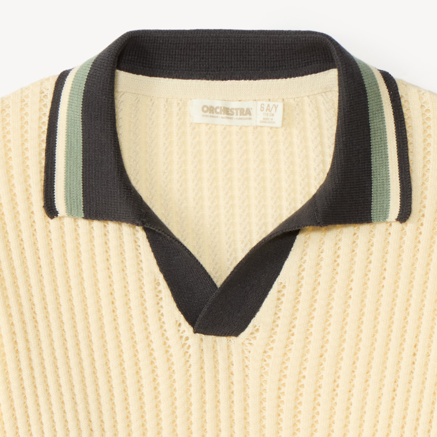 Polo manches longues en tricot pour garçon 