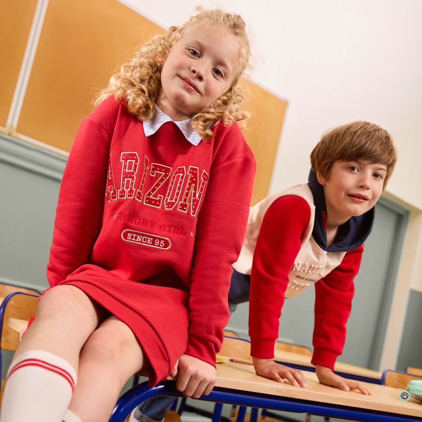 Robe en molleton fantaisie avec col chemise pour fille  