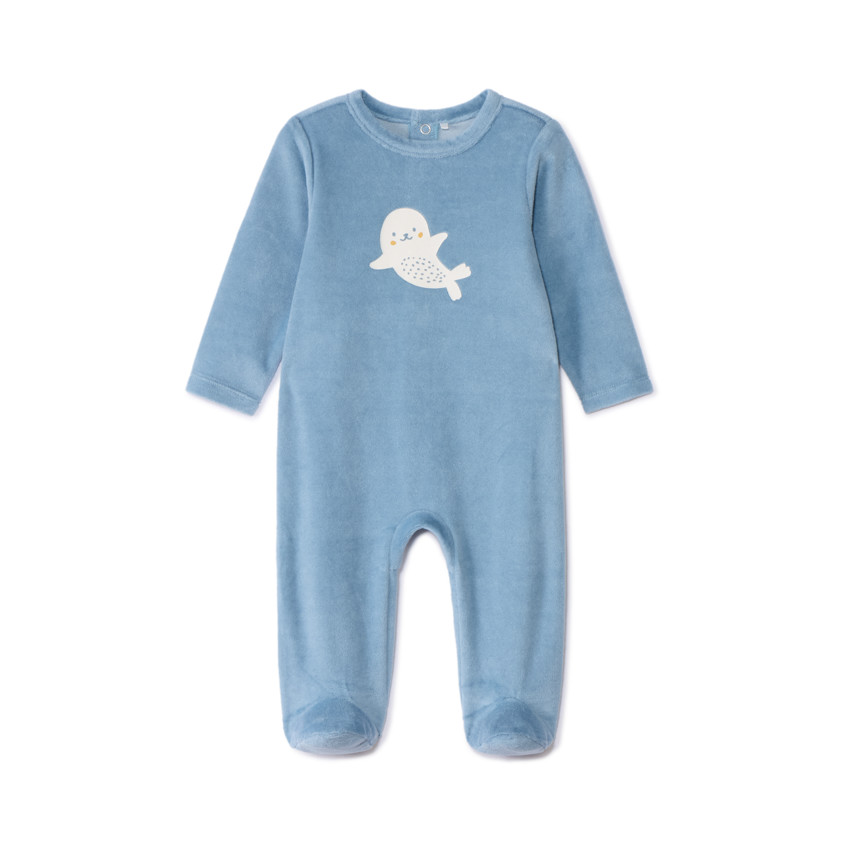 Dors-bien en velours printé pour bébé garçon 