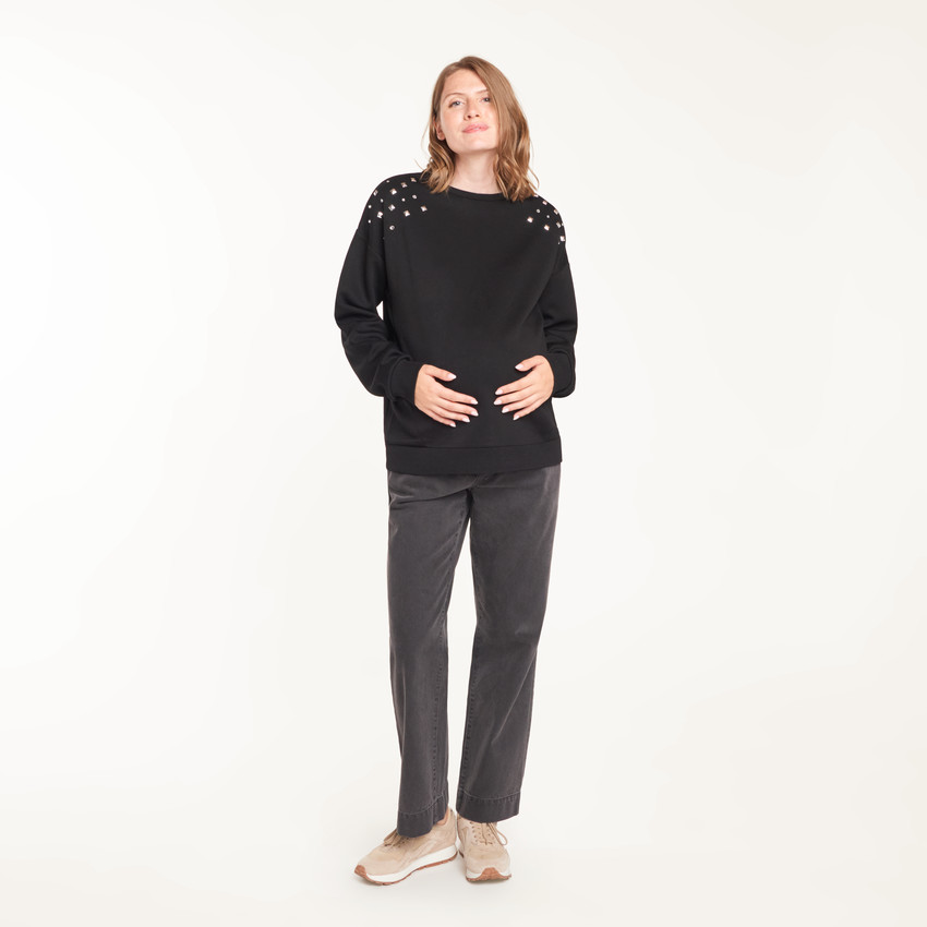Sweat molleton grossesse et allaitement détails fantaisie 