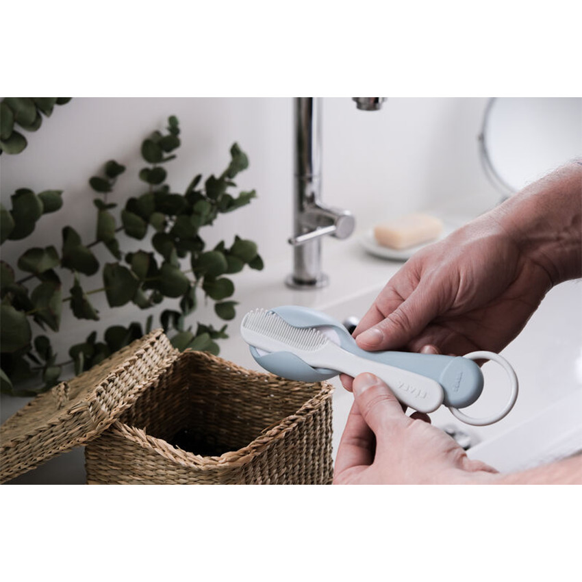 Brosse + Peigne intégré Green Blue  