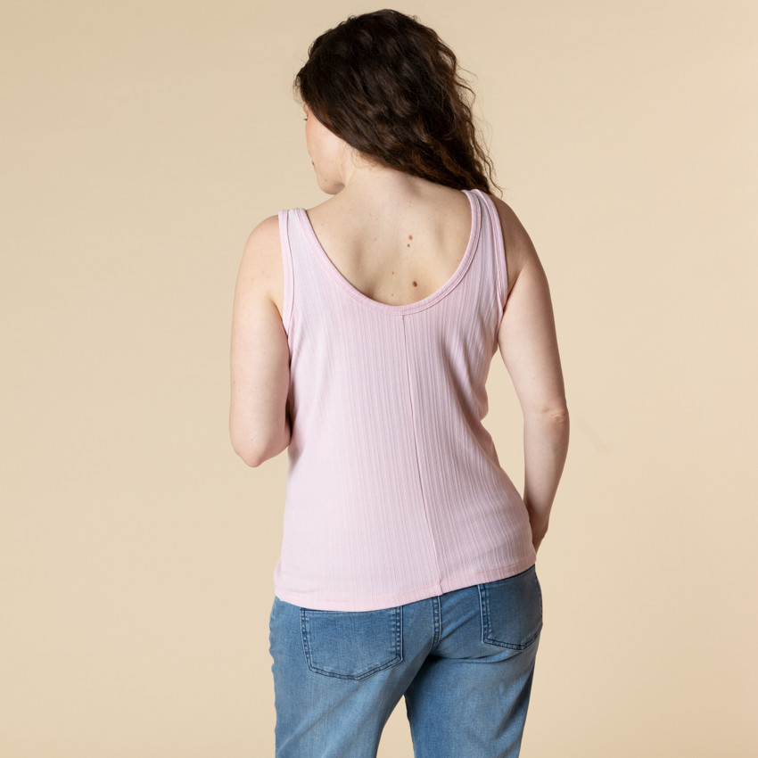 Débardeur uni effet côtelé pour femme 