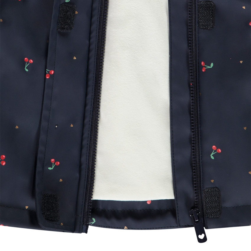 Parka gomme déperlante imprimé cerises pour bébé fille 