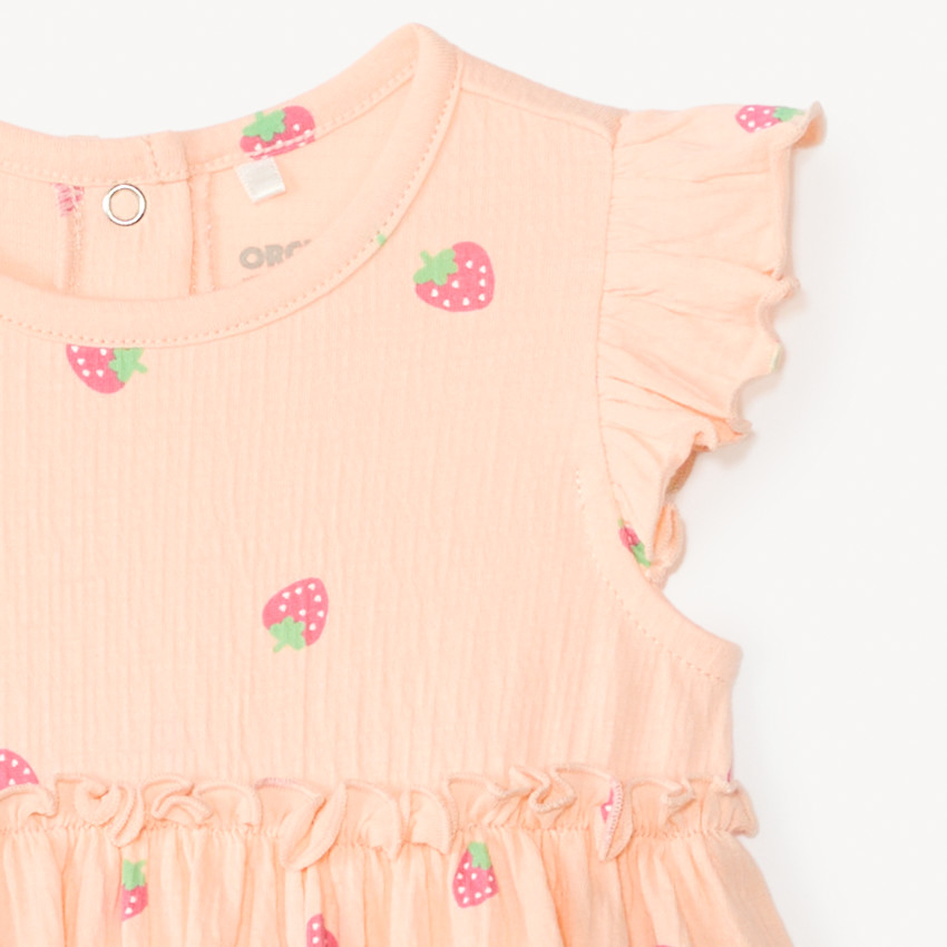 Robe 2-en-1 effet froissé avec imprimé fantaisie pour bébé fille 