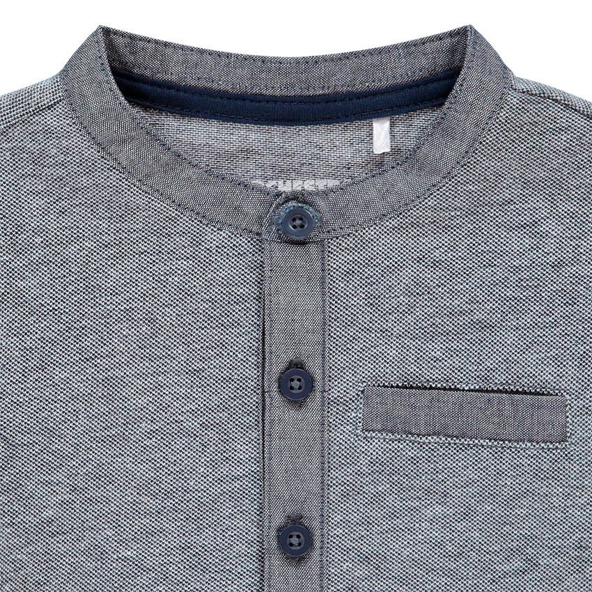 T-shirt manches longues pour bébé garçon à col boutonné 