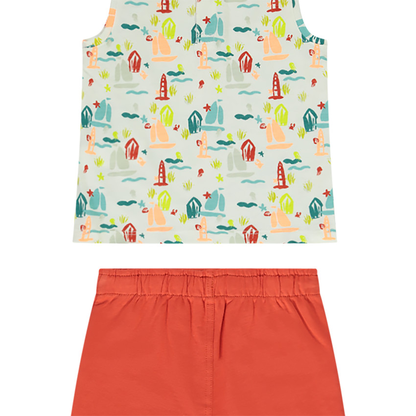 Ensemble de plage débardeur imprimé + bermuda pour bébé garçon 